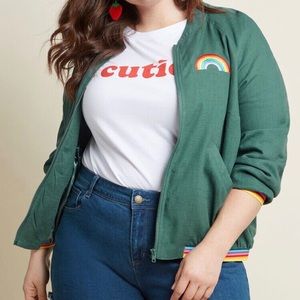 NWT MODCLOTH Hues Your Imagination Bomber Jacket